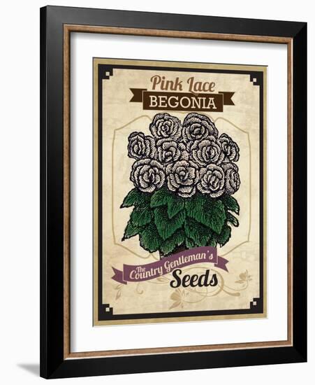 Vintage Begonia Seed Packet-null-Framed Giclee Print