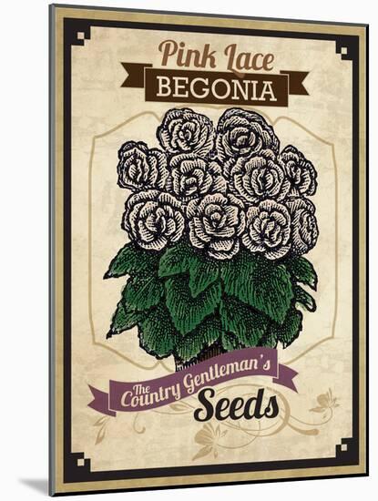 Vintage Begonia Seed Packet-null-Mounted Giclee Print