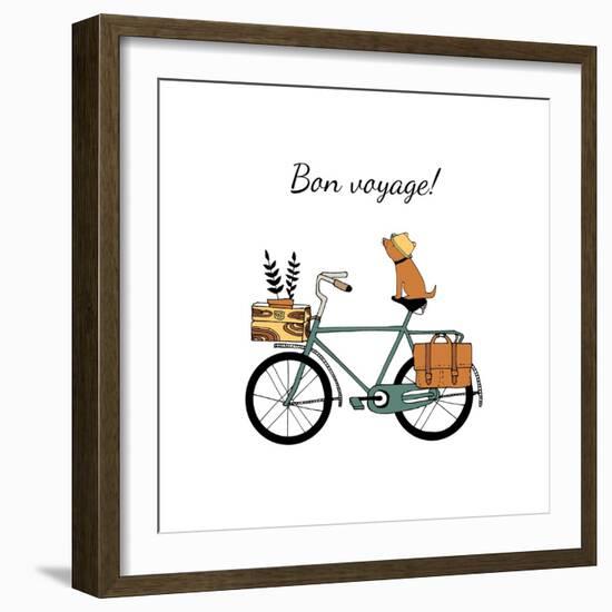 Vintage Bicycle Illustration-Tasiania-Framed Art Print