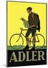 Vintage Bicycle Poster, Adler-null-Mounted Art Print