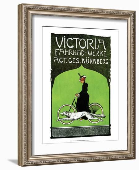 Vintage Bicycle Poster, Victoria-null-Framed Art Print