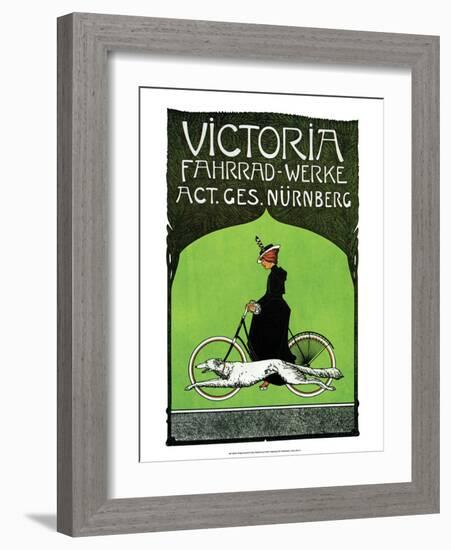 Vintage Bicycle Poster, Victoria-null-Framed Art Print