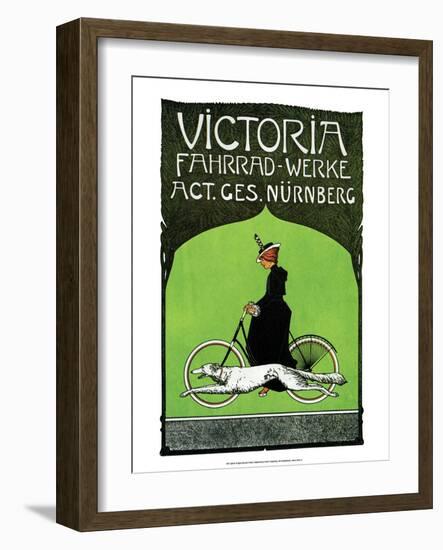 Vintage Bicycle Poster, Victoria-null-Framed Art Print