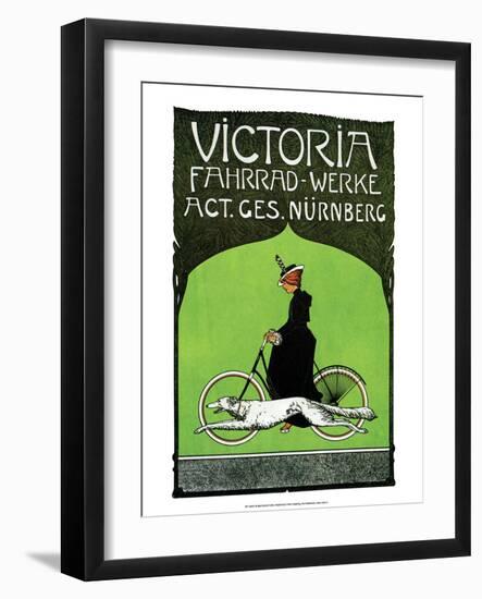 Vintage Bicycle Poster, Victoria-null-Framed Art Print