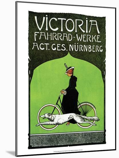Vintage Bicycle Poster, Victoria-null-Mounted Art Print