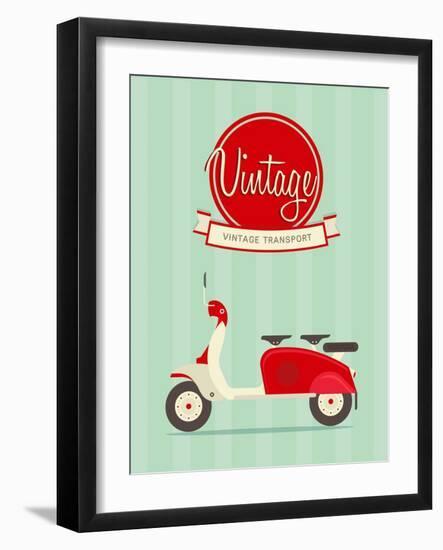 Vintage Bike-vector pro-Framed Art Print