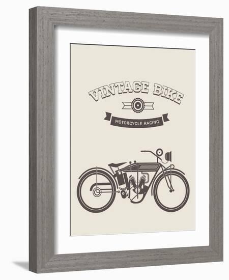 Vintage Bike-vector pro-Framed Art Print