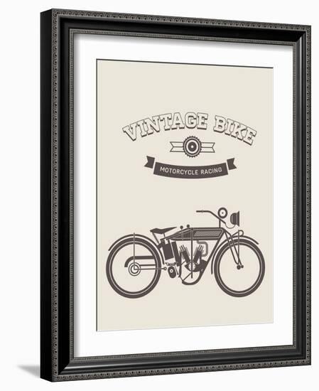 Vintage Bike-vector pro-Framed Art Print