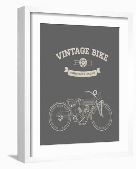 Vintage Bike-vector pro-Framed Art Print