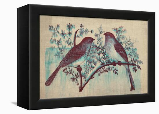 Vintage Birds (Blue)-null-Framed Stretched Canvas