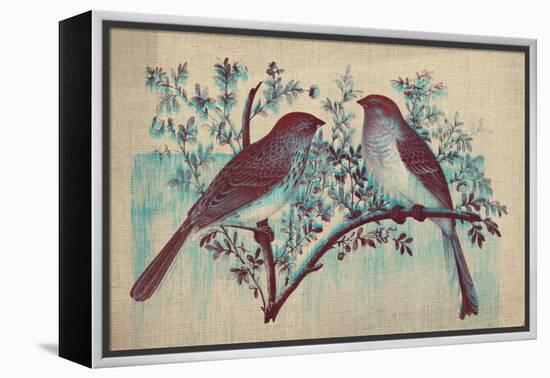 Vintage Birds (Blue)-null-Framed Stretched Canvas