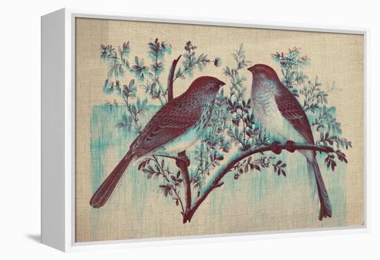 Vintage Birds (Blue)-null-Framed Stretched Canvas