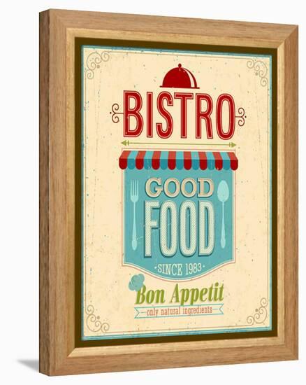 Vintage Bistro Poster-avean-Framed Stretched Canvas