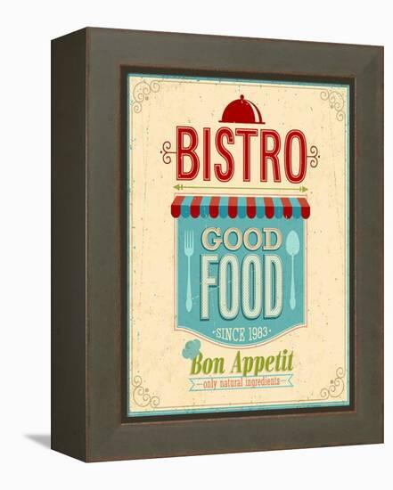 Vintage Bistro Poster-avean-Framed Stretched Canvas