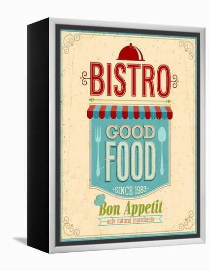 Vintage Bistro Poster-avean-Framed Stretched Canvas