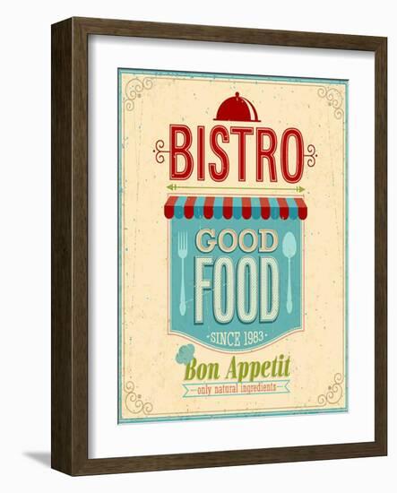 Vintage Bistro Poster-avean-Framed Art Print