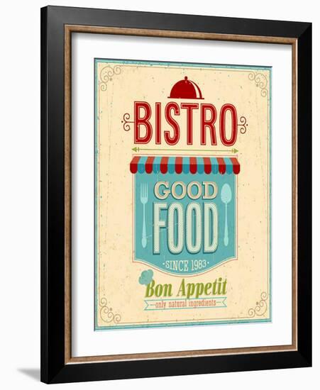 Vintage Bistro Poster-avean-Framed Art Print