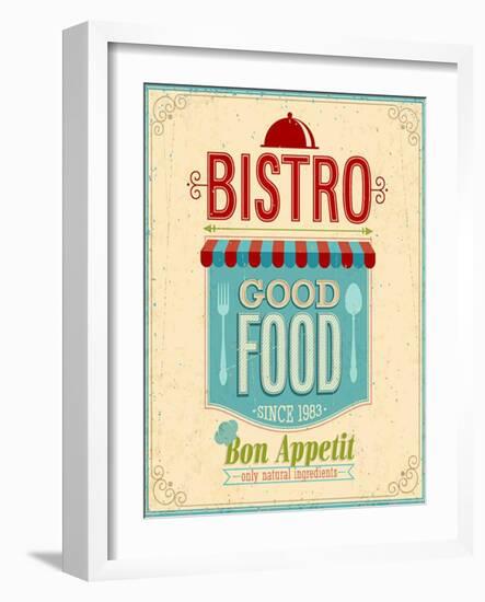 Vintage Bistro Poster-avean-Framed Art Print