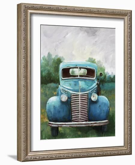Vintage Blue Truck-null-Framed Art Print