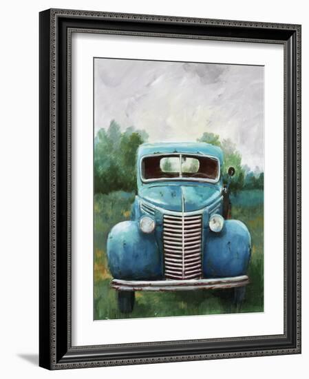 Vintage Blue Truck-null-Framed Art Print