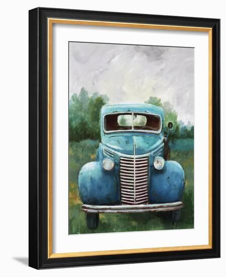 Vintage Blue Truck-null-Framed Art Print