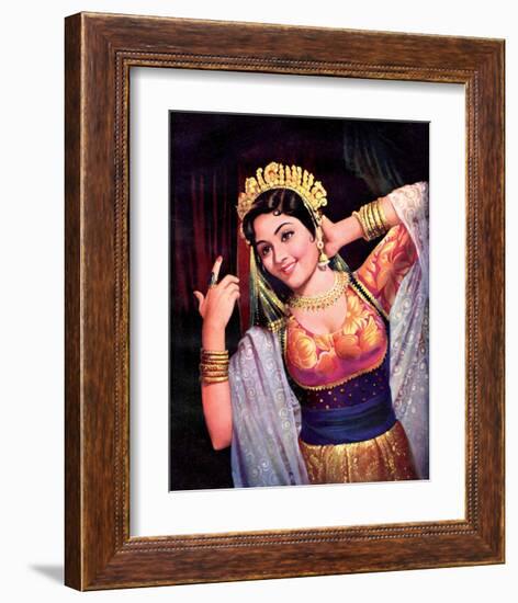 Vintage Bollywood Star, Vyjayanthimala-null-Framed Art Print