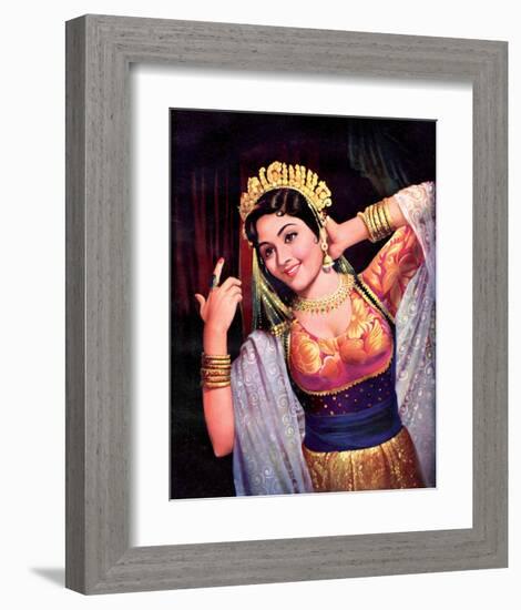 Vintage Bollywood Star, Vyjayanthimala-null-Framed Art Print