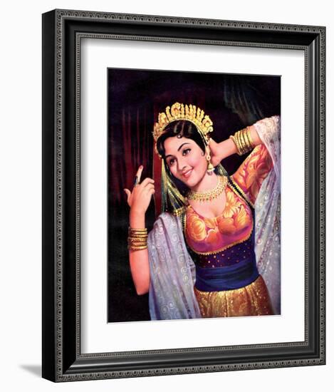 Vintage Bollywood Star, Vyjayanthimala-null-Framed Art Print