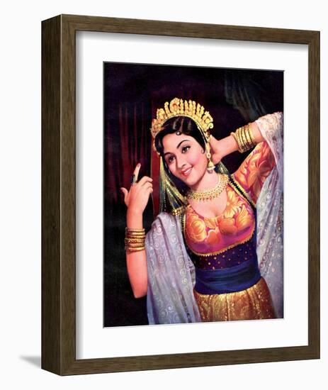 Vintage Bollywood Star, Vyjayanthimala-null-Framed Art Print