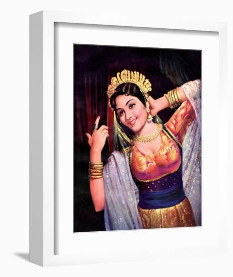 Vintage Bollywood Star, Vyjayanthimala-null-Framed Art Print