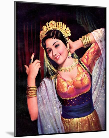 Vintage Bollywood Star, Vyjayanthimala-null-Mounted Art Print