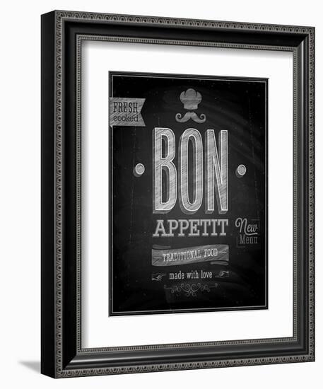 Vintage Bon Appetit Poster - Chalkboard-avean-Framed Premium Giclee Print