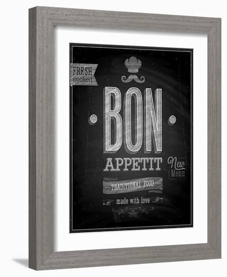 Vintage Bon Appetit Poster - Chalkboard-avean-Framed Art Print