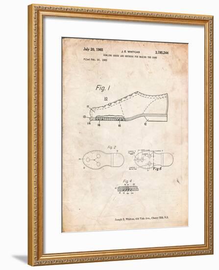 Vintage Bowling Shoes Patent-Cole Borders-Framed Art Print