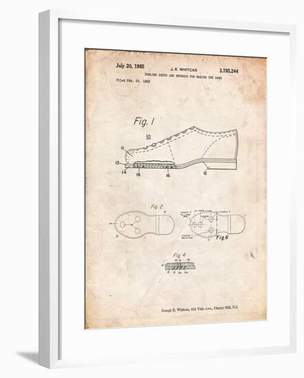 Vintage Bowling Shoes Patent-Cole Borders-Framed Art Print