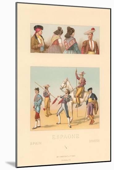 Vintage Bullfighting Outfits-null-Mounted Art Print