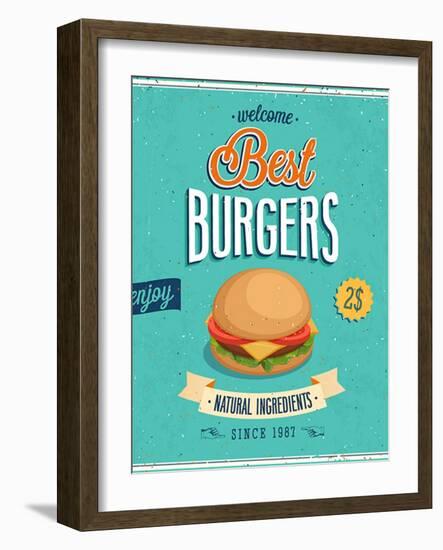 Vintage Burgers Poster-avean-Framed Art Print