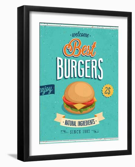 Vintage Burgers Poster-avean-Framed Art Print