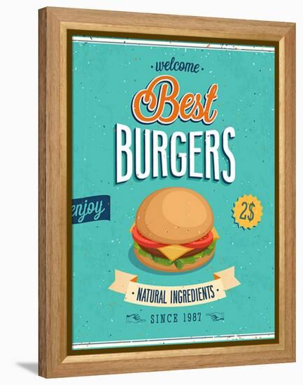 Vintage Burgers Poster-avean-Framed Stretched Canvas