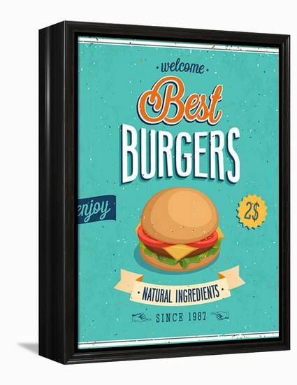 Vintage Burgers Poster-avean-Framed Stretched Canvas