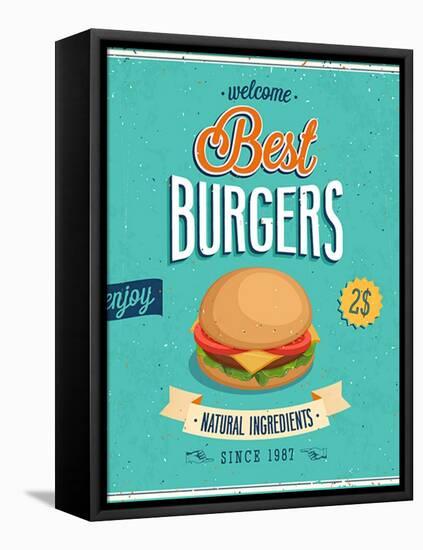 Vintage Burgers Poster-avean-Framed Stretched Canvas