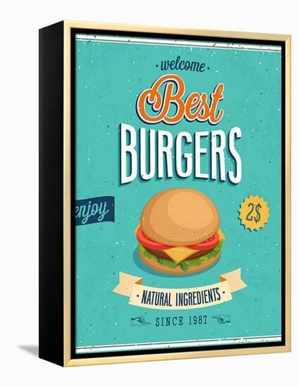 Vintage Burgers Poster-avean-Framed Stretched Canvas