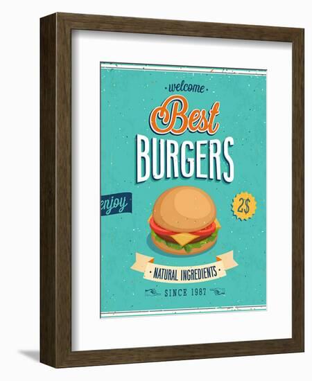 Vintage Burgers Poster-avean-Framed Art Print