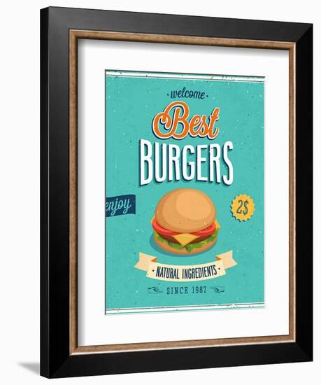 Vintage Burgers Poster-avean-Framed Art Print