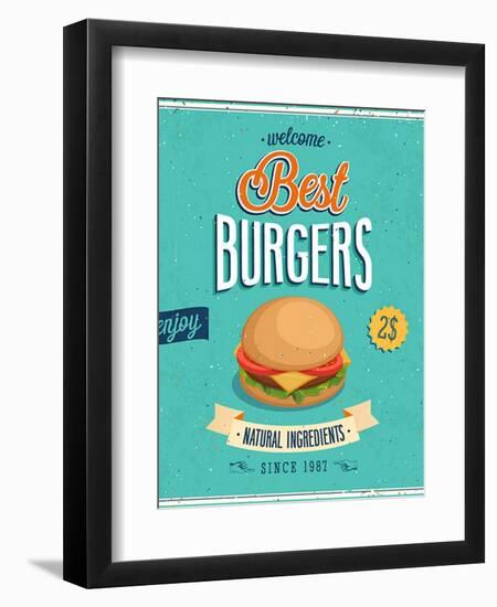 Vintage Burgers Poster-avean-Framed Art Print