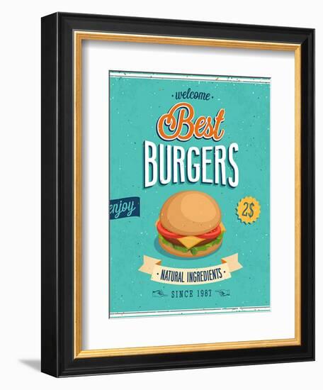 Vintage Burgers Poster-avean-Framed Art Print