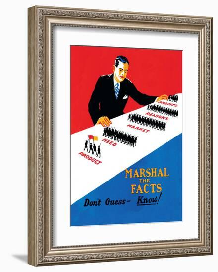 Vintage Business Don't Guess- Know!-null-Framed Art Print