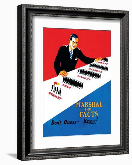 Vintage Business Don't Guess- Know!-null-Framed Art Print