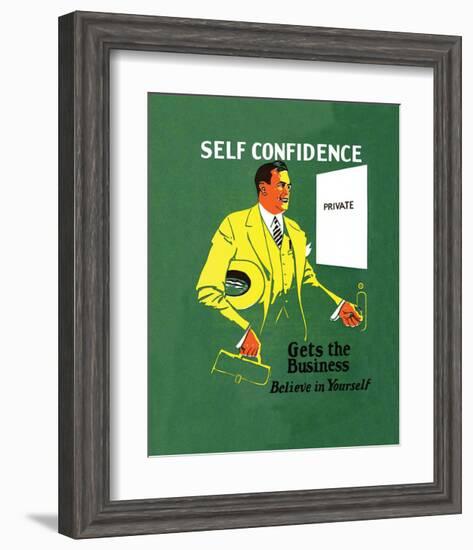 Vintage Business Self Confidence - Believe in Yourself-null-Framed Art Print