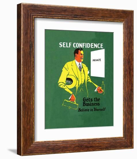 Vintage Business Self Confidence - Believe in Yourself-null-Framed Art Print